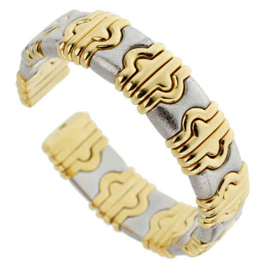 Estate Parentesi Style Cuff Bangle Gold Bracelet