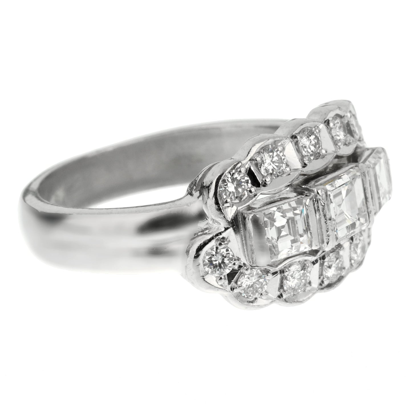 Estate Vintage Platinum Diamond Cocktail Ring