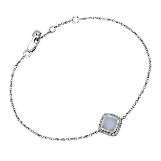 Fred of Paris Chalcedony Diamond 18k White Gold Bracelet