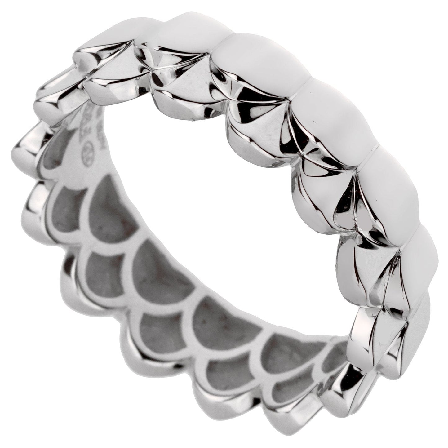 Fred of Paris Double Arc 18k White Gold Band Ring Sz 6 1/2