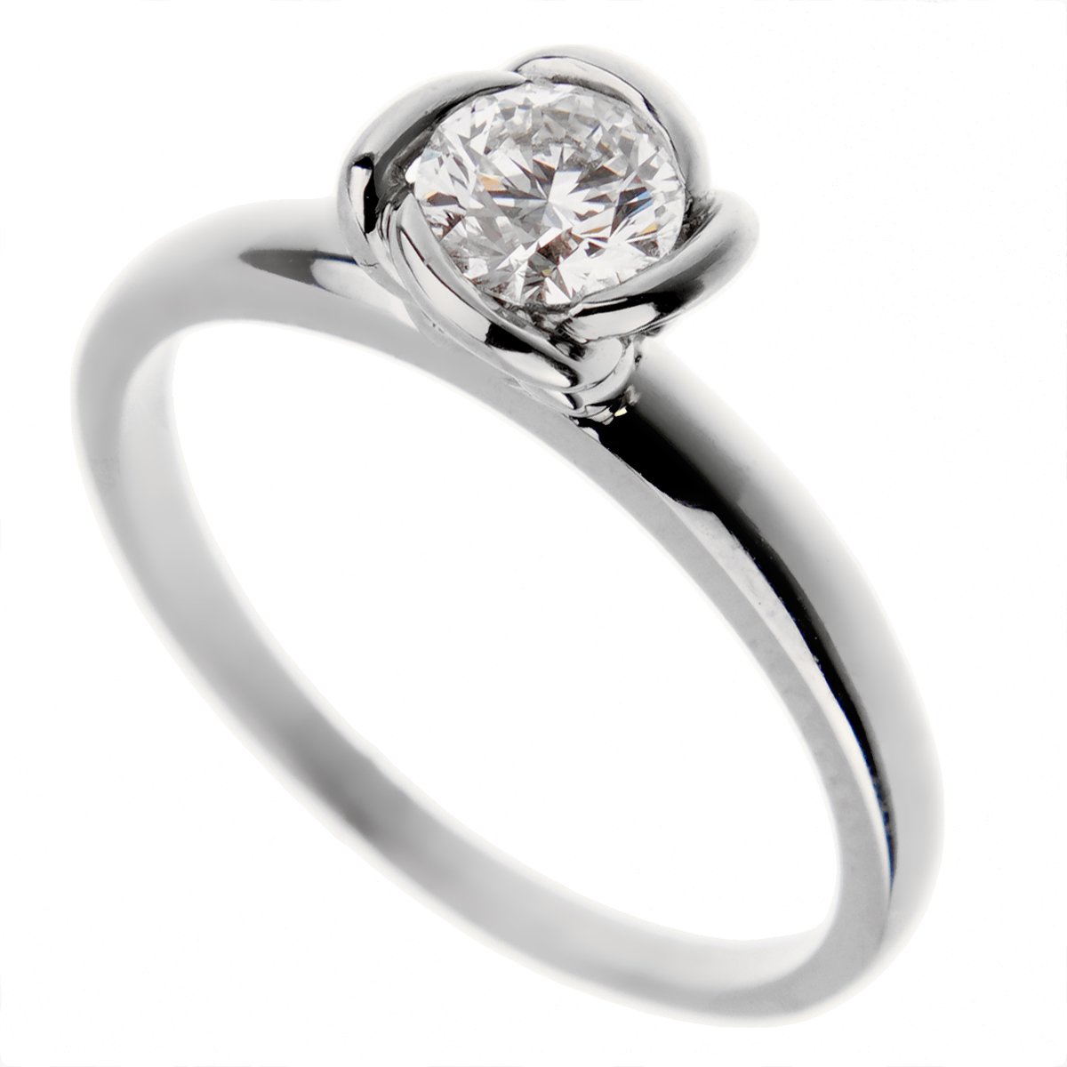Fred of Paris Fleur Celeste Platinum Diamond Engagement Ring Sz 5 3/4
