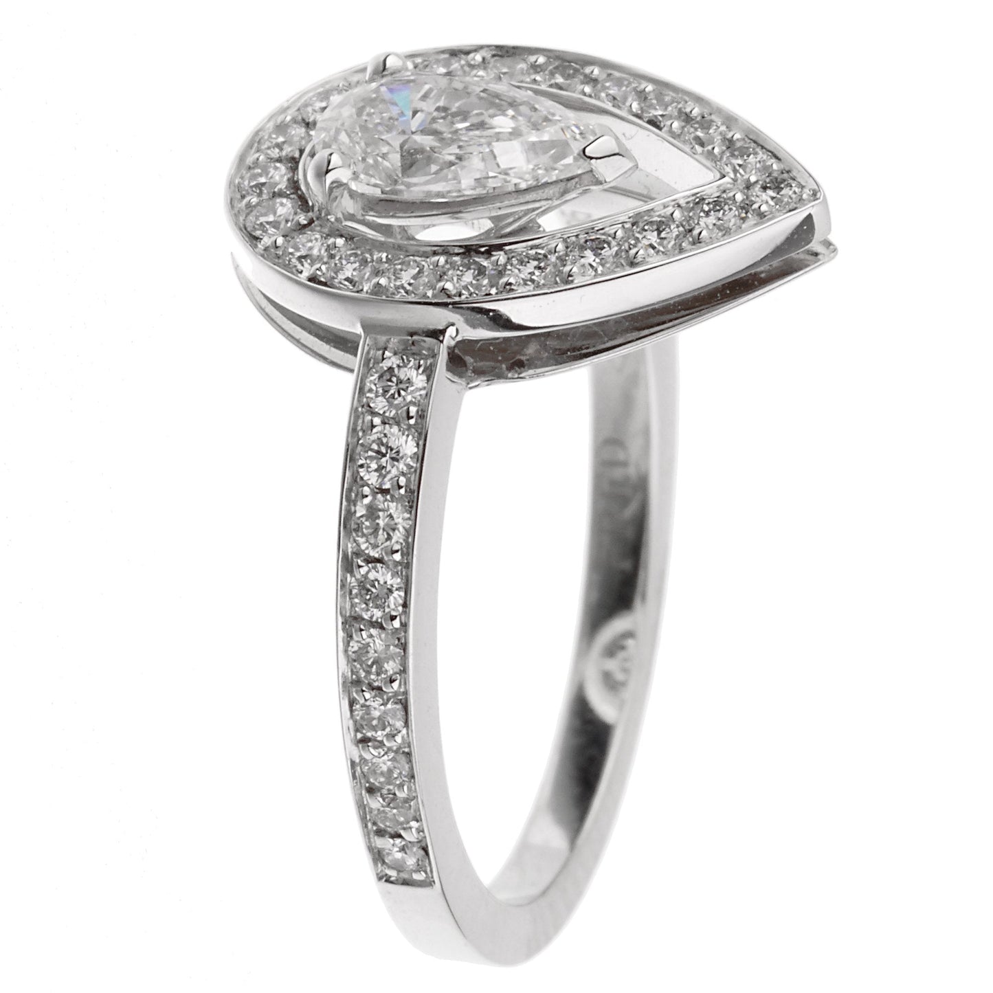 Fred of Paris Lovelight Pear Shaped Diamond Engagement Ring Sz 6 1/2