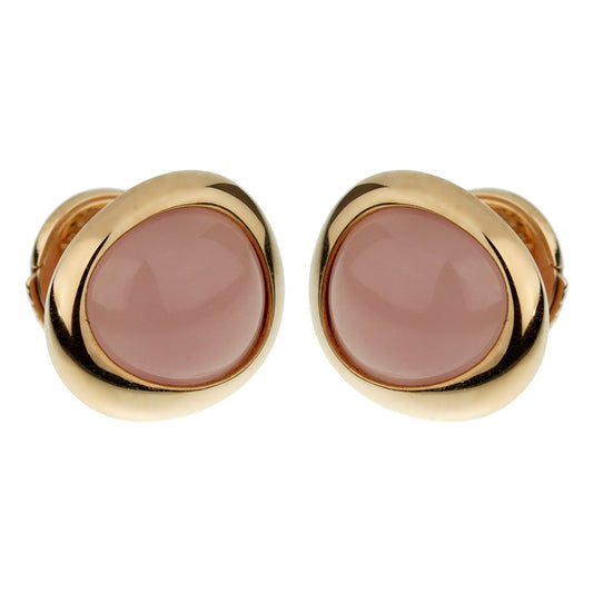Fred of Paris Pink Quartz 18k Rose Gold Stud Earrings