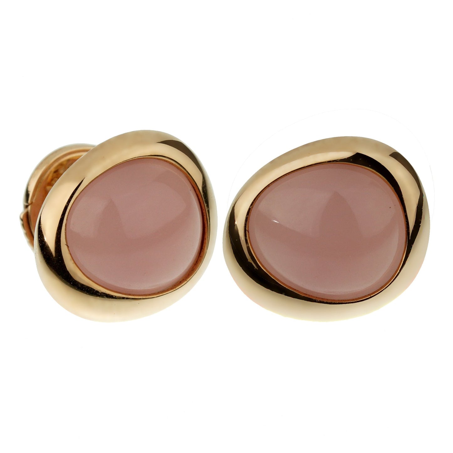 Fred of Paris Pink Quartz 18k Rose Gold Stud Earrings