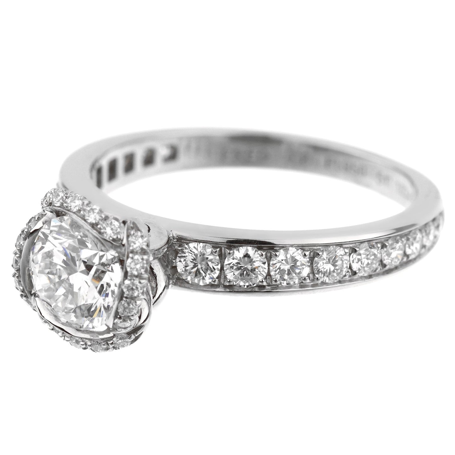 Fred of Paris Platinum Diamond Engagement Ring 1.22 Carat Sz 6 1/4