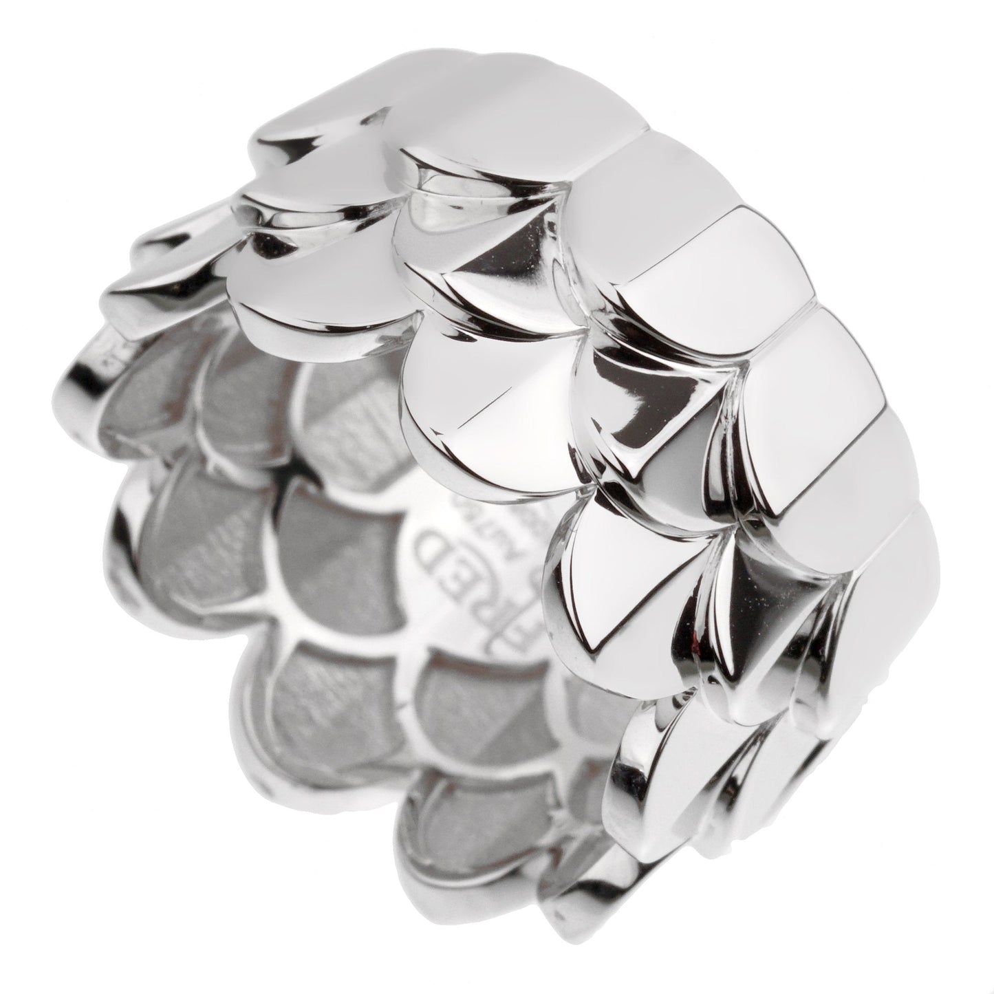 Fred of Paris Triple Arc 18k White Gold Band Ring Sz 7 1/4