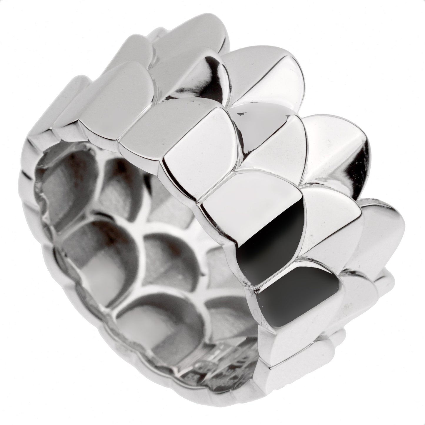 Fred of Paris Triple Arc 18k White Gold Band Ring Sz 7 1/4