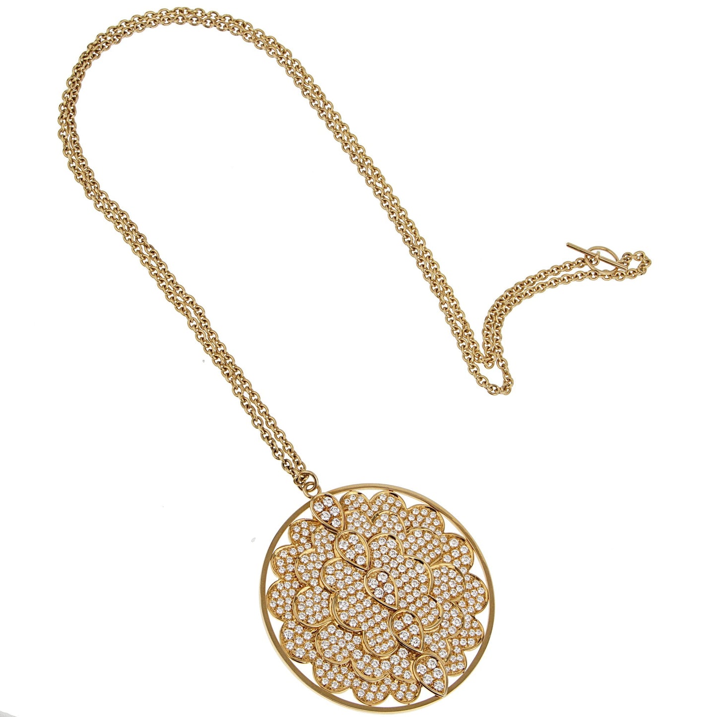 Graff 10.10ct Diamond Pendant Yellow Gold Necklace