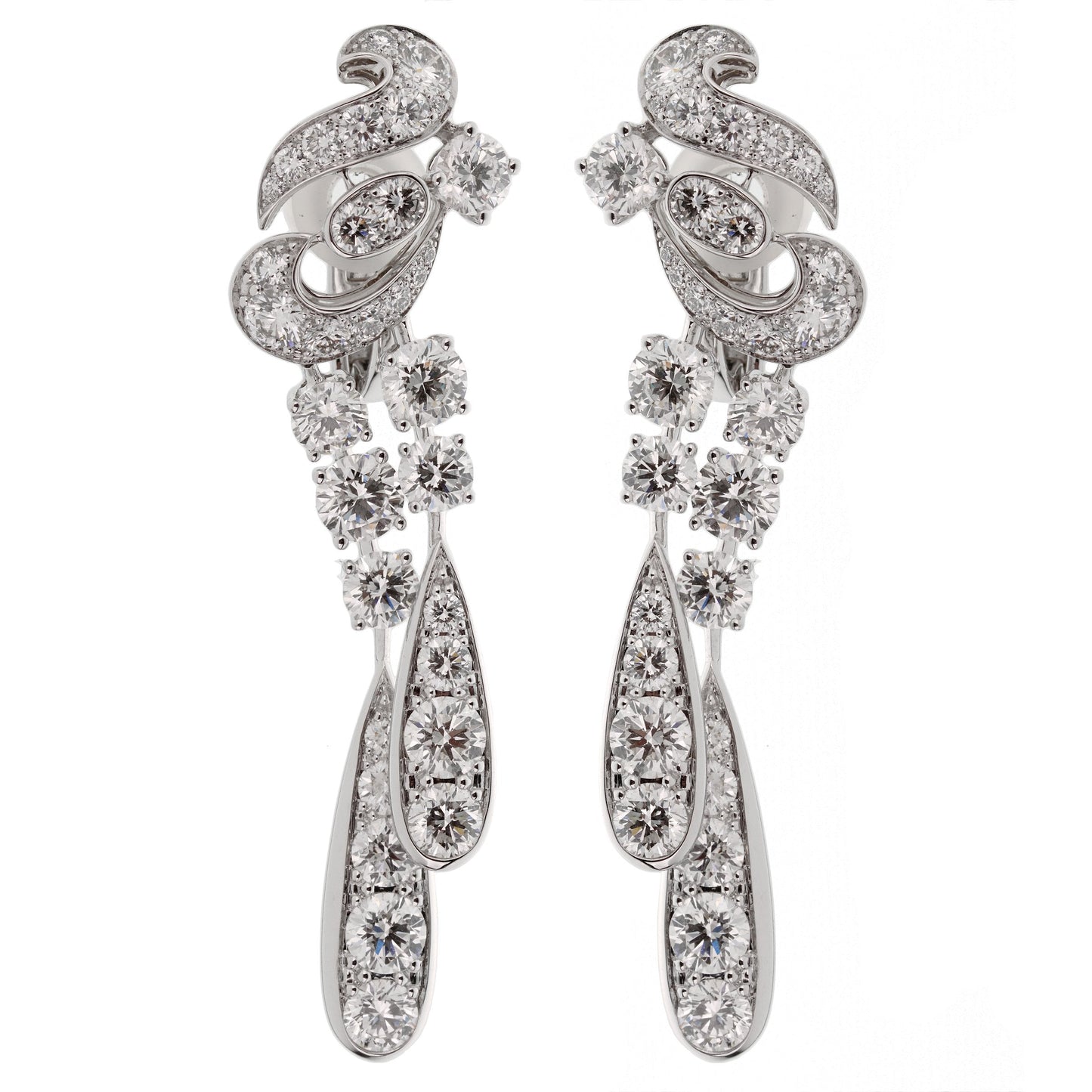 Graff Magnificent Chandelier Diamond Drop White Gold Earrings
