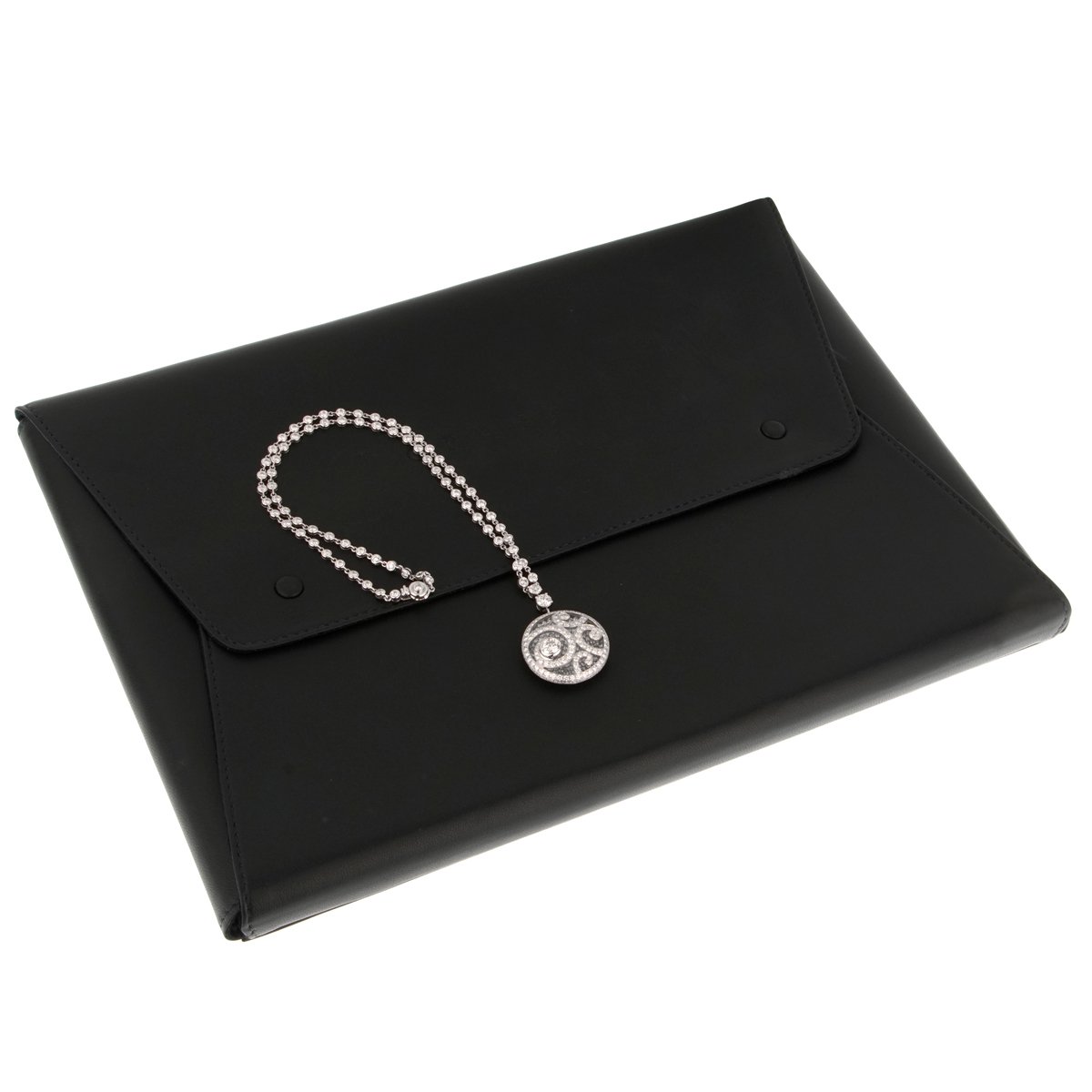 Graff Diamond on Diamond Pendant Drop 18k White Gold Necklace