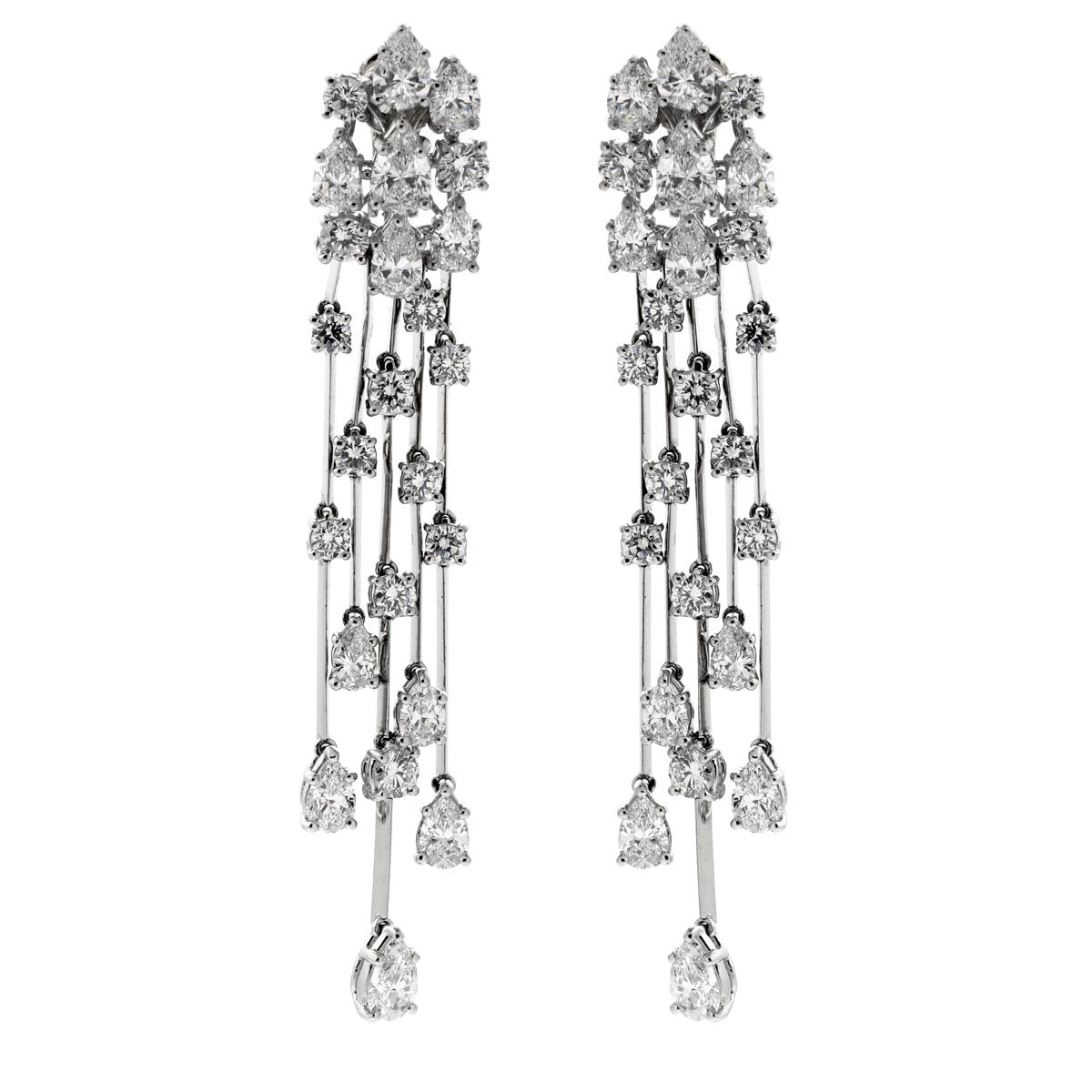 Graff Waterfall Platinum Diamond Earrings
