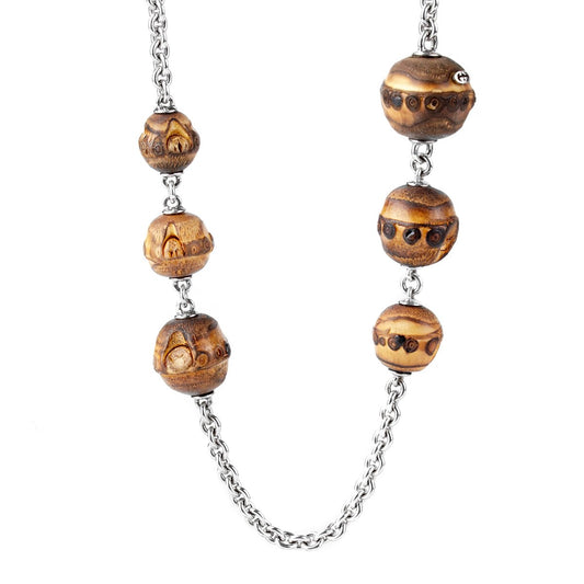 Gucci Bamboo Silver Long Chain Necklace