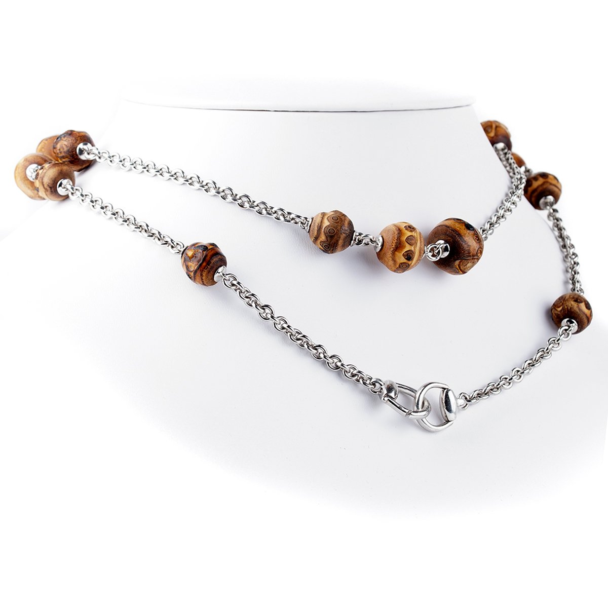 Gucci Bamboo Silver Long Chain Necklace