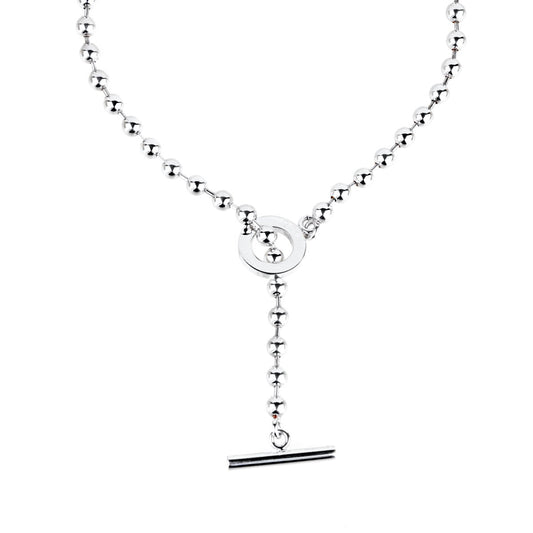Gucci Beaded Toggle Choker Silver Necklace