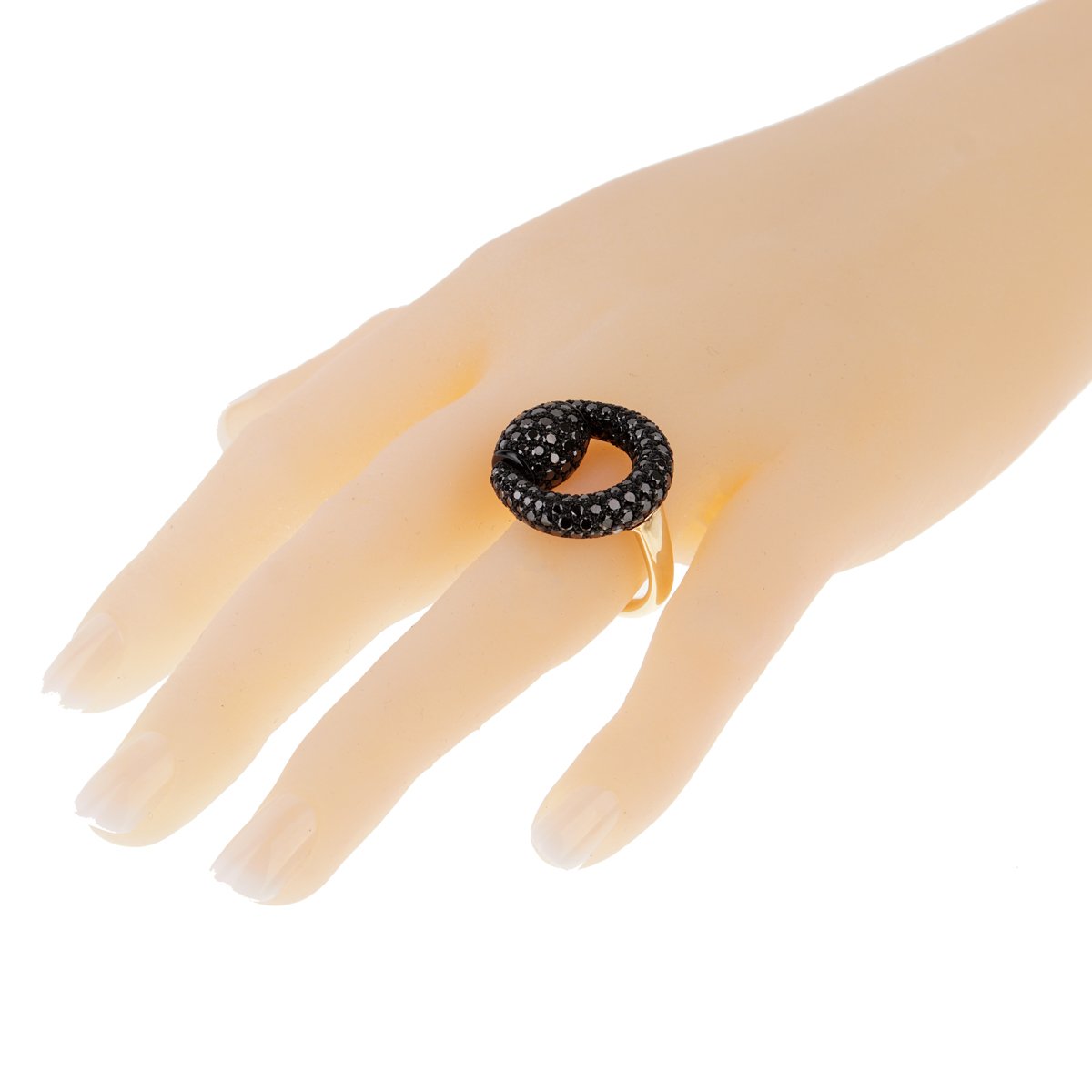 Gucci Black Diamond Horsebit Rose Gold Ring