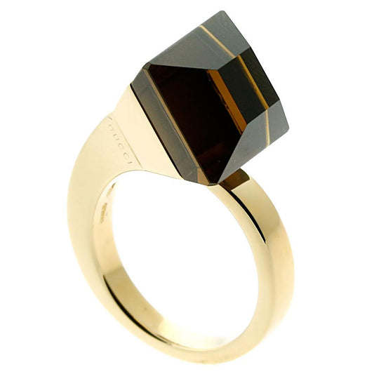Gucci Chiodo Smokey Quartz Gold Ring