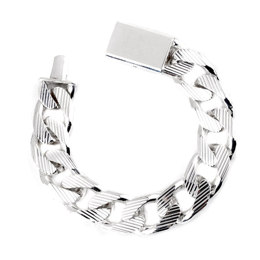 Gucci Cuban Link Chain Silver Bracelet