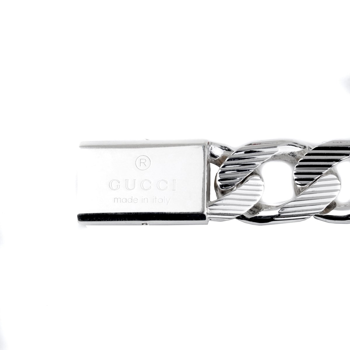 Gucci Cuban Link Chain Silver Bracelet