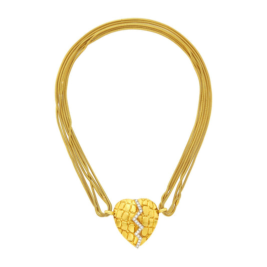 Gucci Diamond Heart Yellow Gold Pendant Necklace