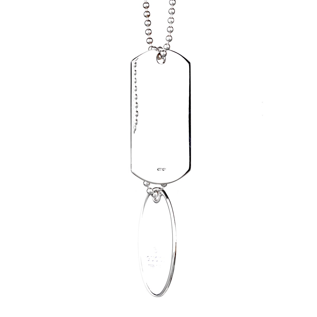 Gucci Dog Tag Silver Necklace