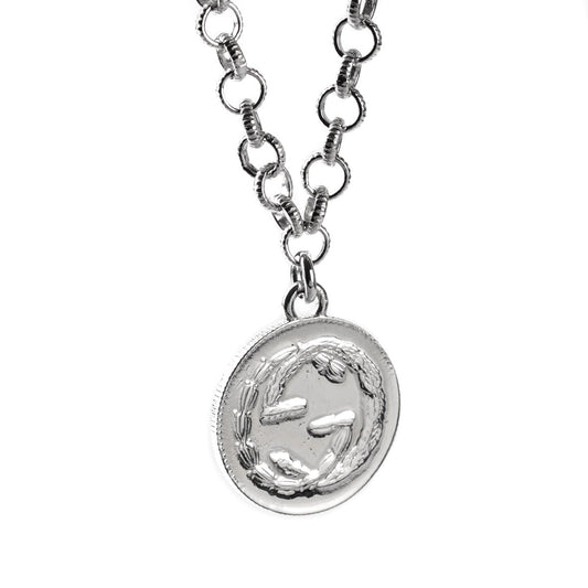 Gucci Double G Bee Coin Silver Necklace