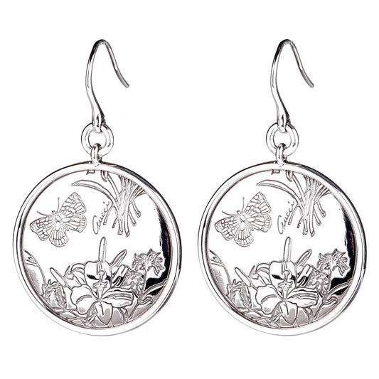 Gucci Flora Silver Drop Earrings