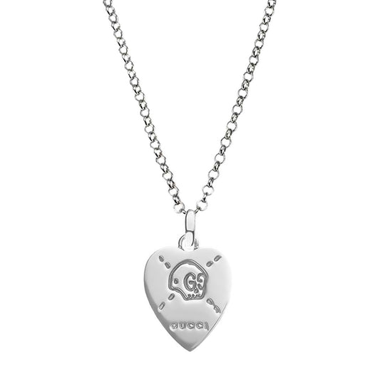 Gucci Ghost Heart Silver Necklace