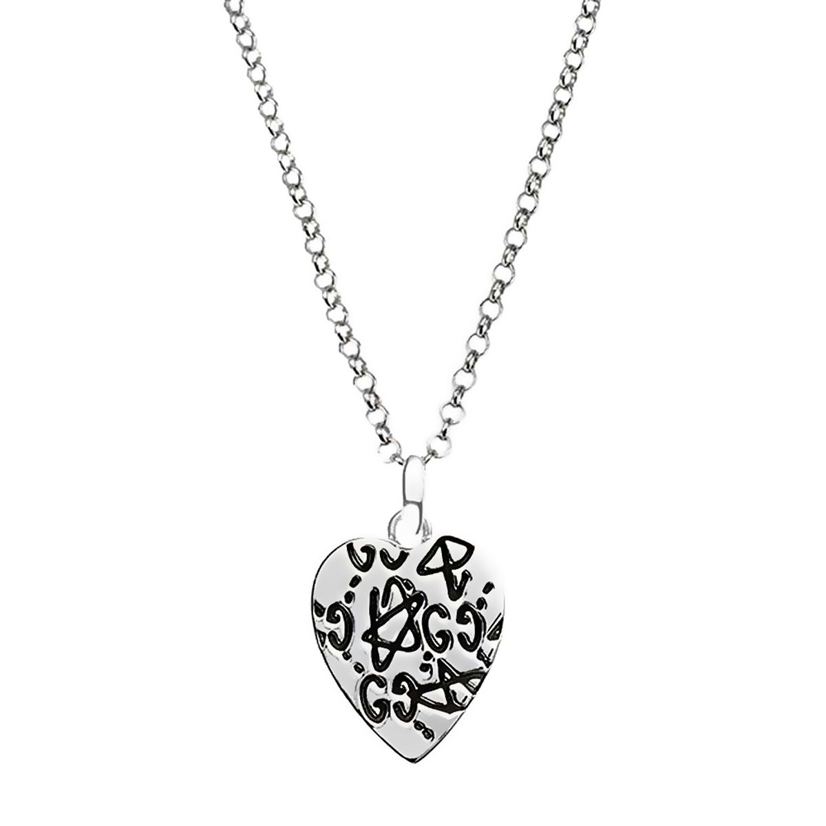 Gucci Ghost Heart Silver Necklace