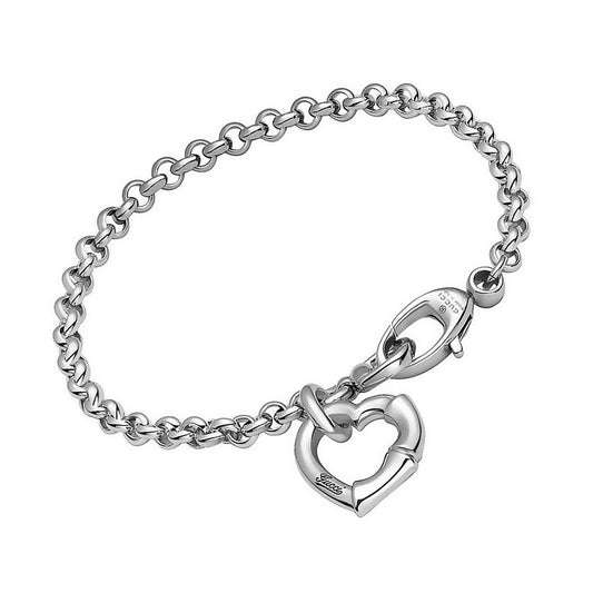 Gucci Heart Bamboo Silver Charm Bracelet