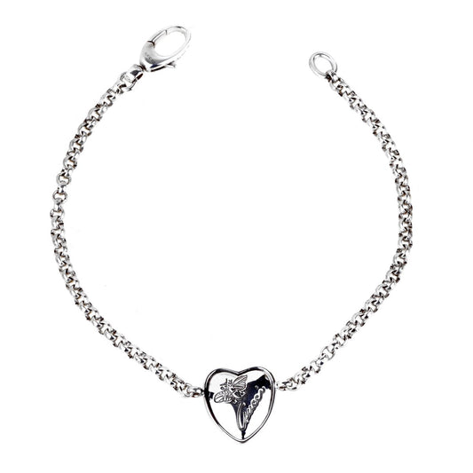 Gucci Heart Butterfly Silver Bracelet