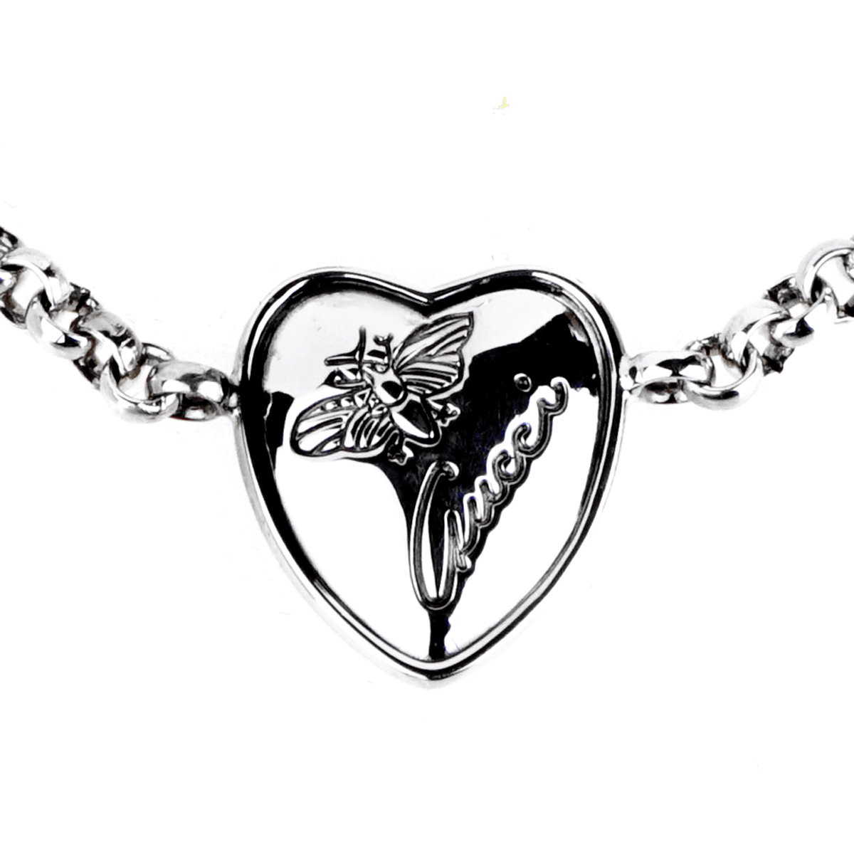 Gucci Heart Butterfly Silver Bracelet