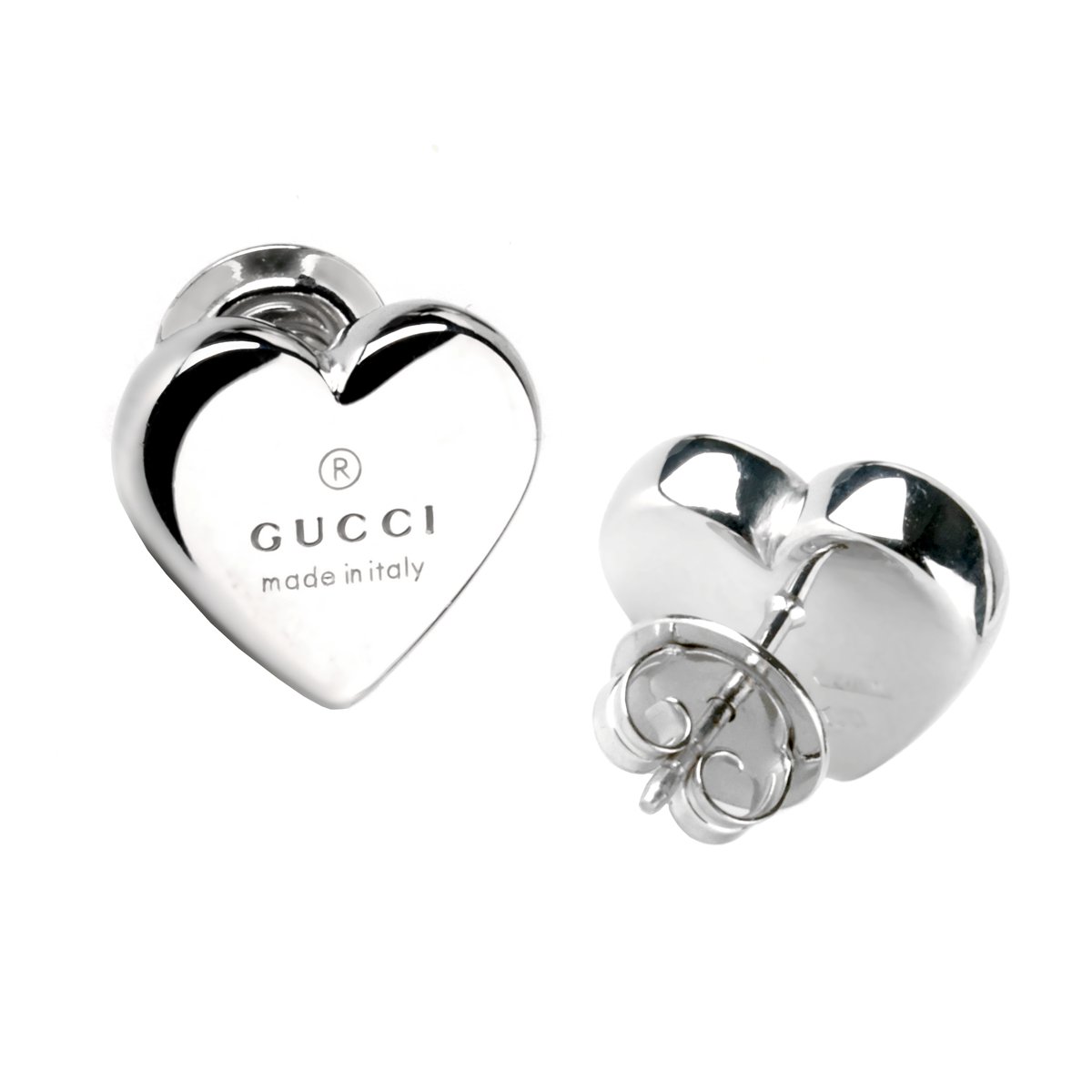 Gucci Heart Stud Silver Earrings