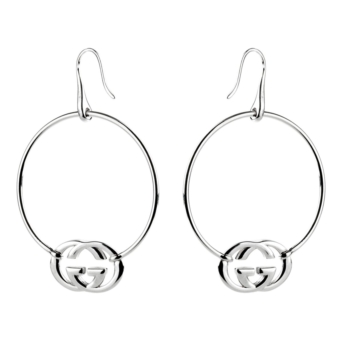 Gucci Hoop Double G Silver Earrings