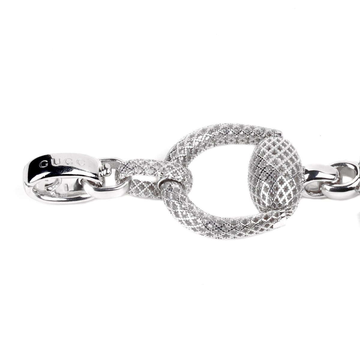 Gucci Horsebit Diamantissima Silver Bracelet