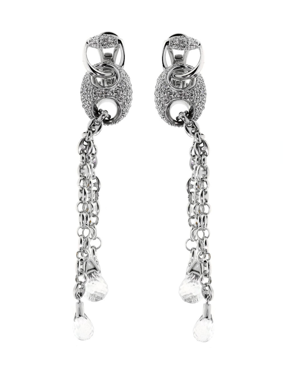 Gucci Horsebit Diamond Earrings in White Gold