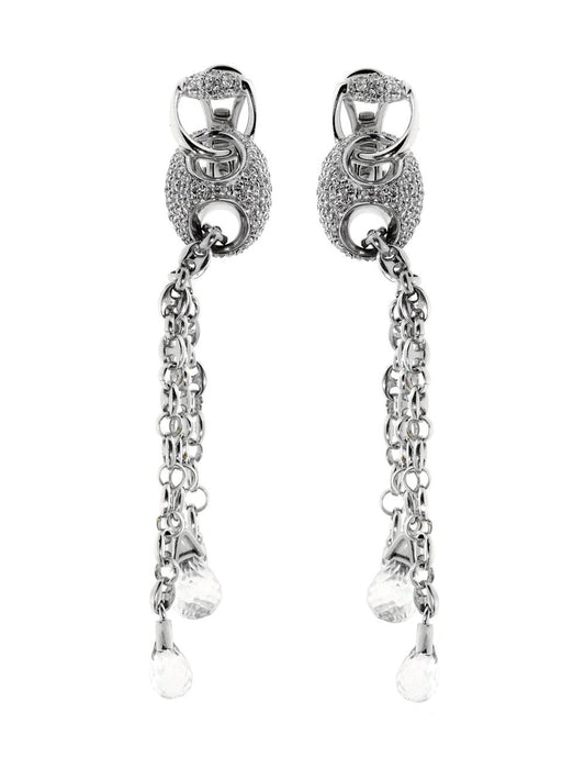 Gucci Horsebit Diamond Earrings in White Gold
