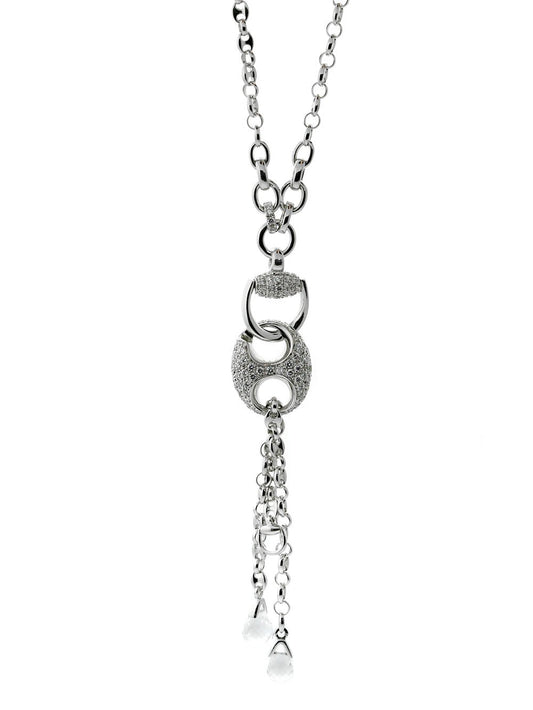Gucci Horsebit Diamond Necklace in White Gold