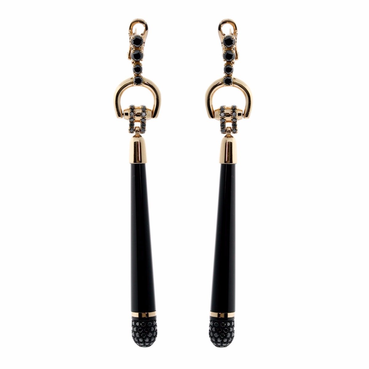 Gucci Horsebit Diamond Rose Gold Earrings