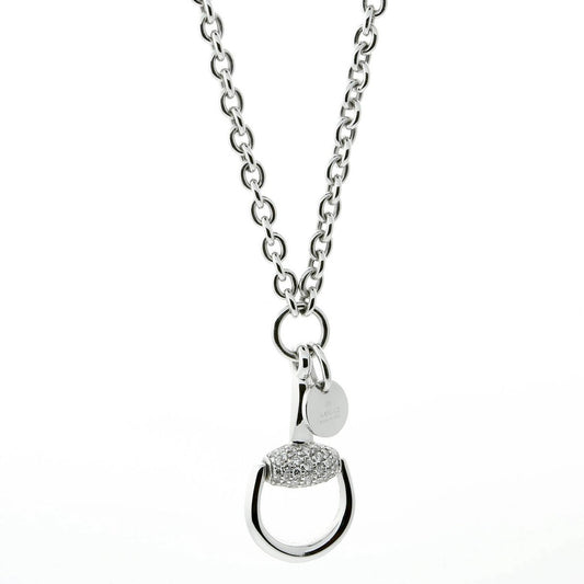 Gucci Horsebit Diamond White Gold Necklace