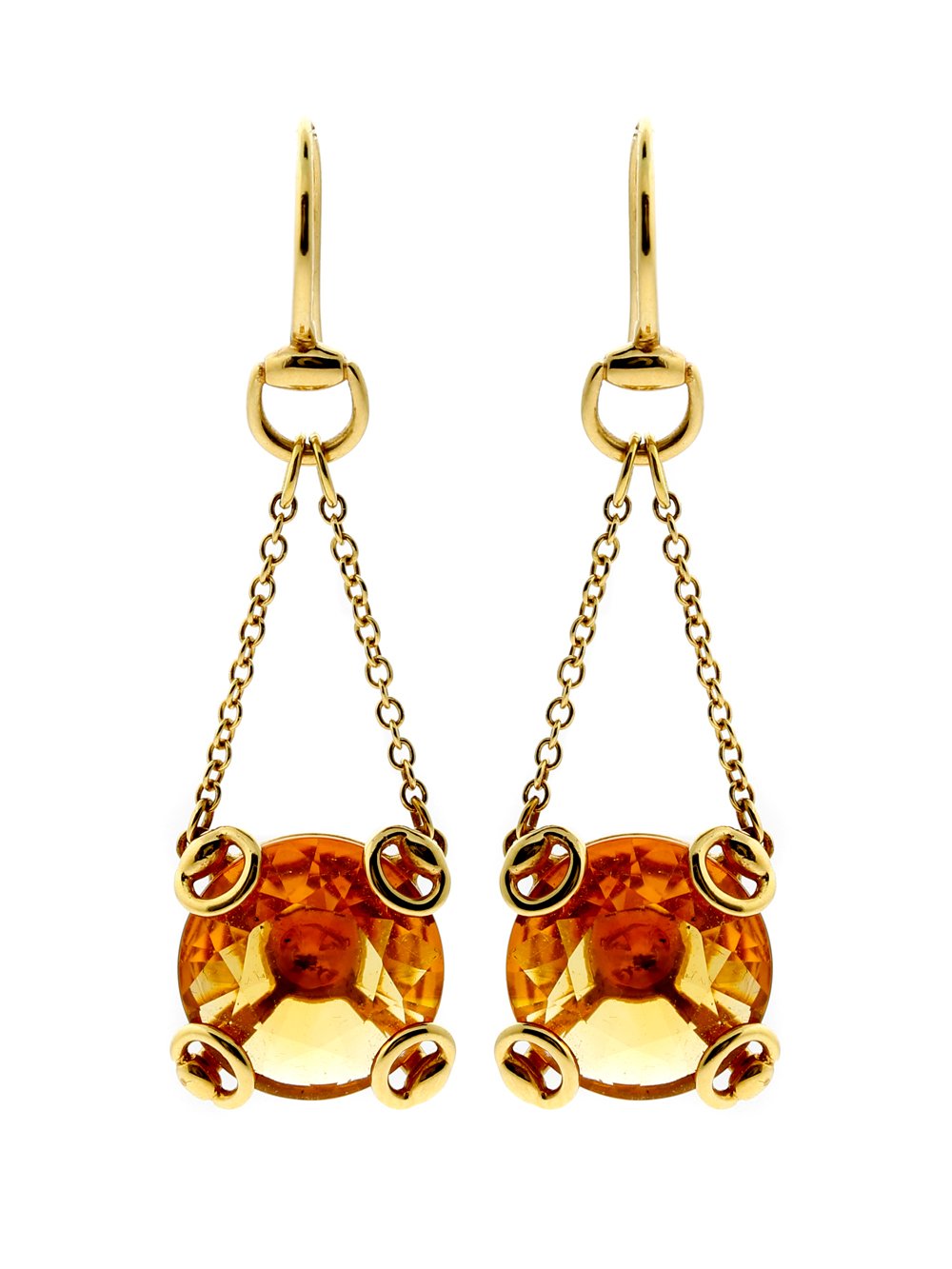 Gucci Horsebit Gold Citrine Earrings