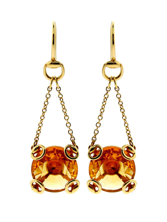 Gucci Horsebit Gold Citrine Earrings