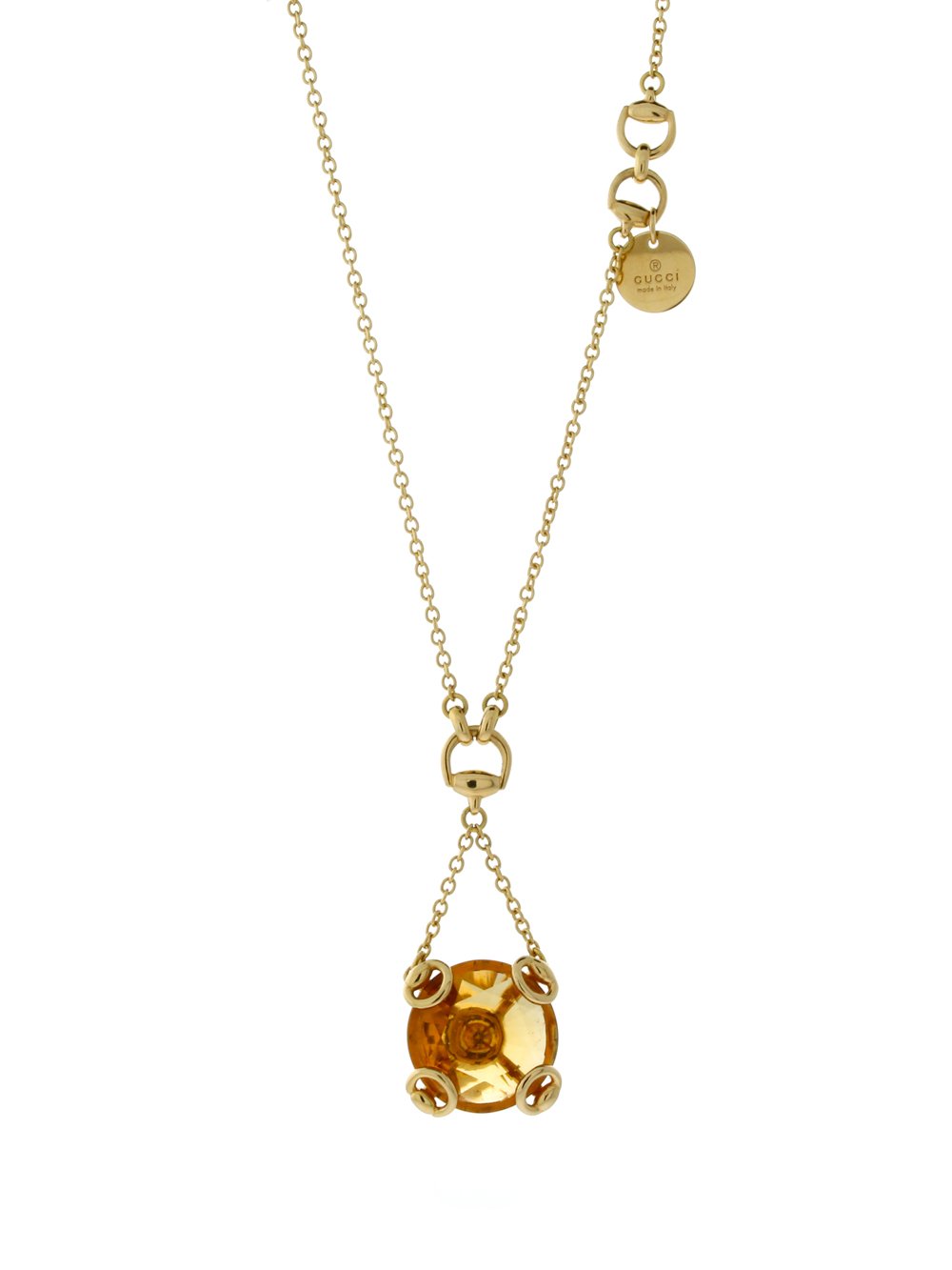 Gucci Horsebit Gold Citrine Necklace