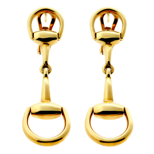 Gucci Horsebit Gold Drop Earrings