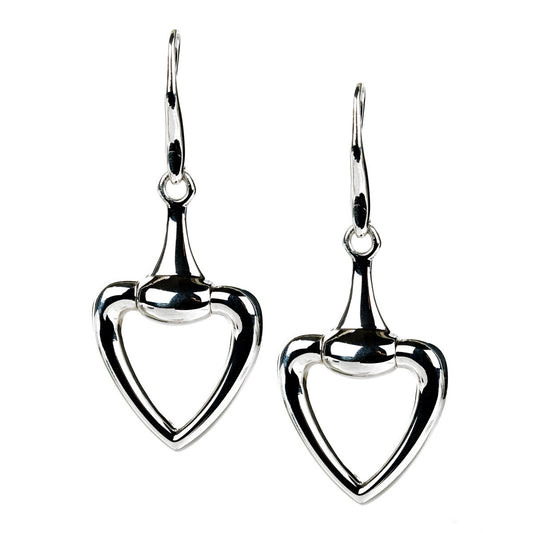 Gucci Horsebit Heart Silver Drop Earrings