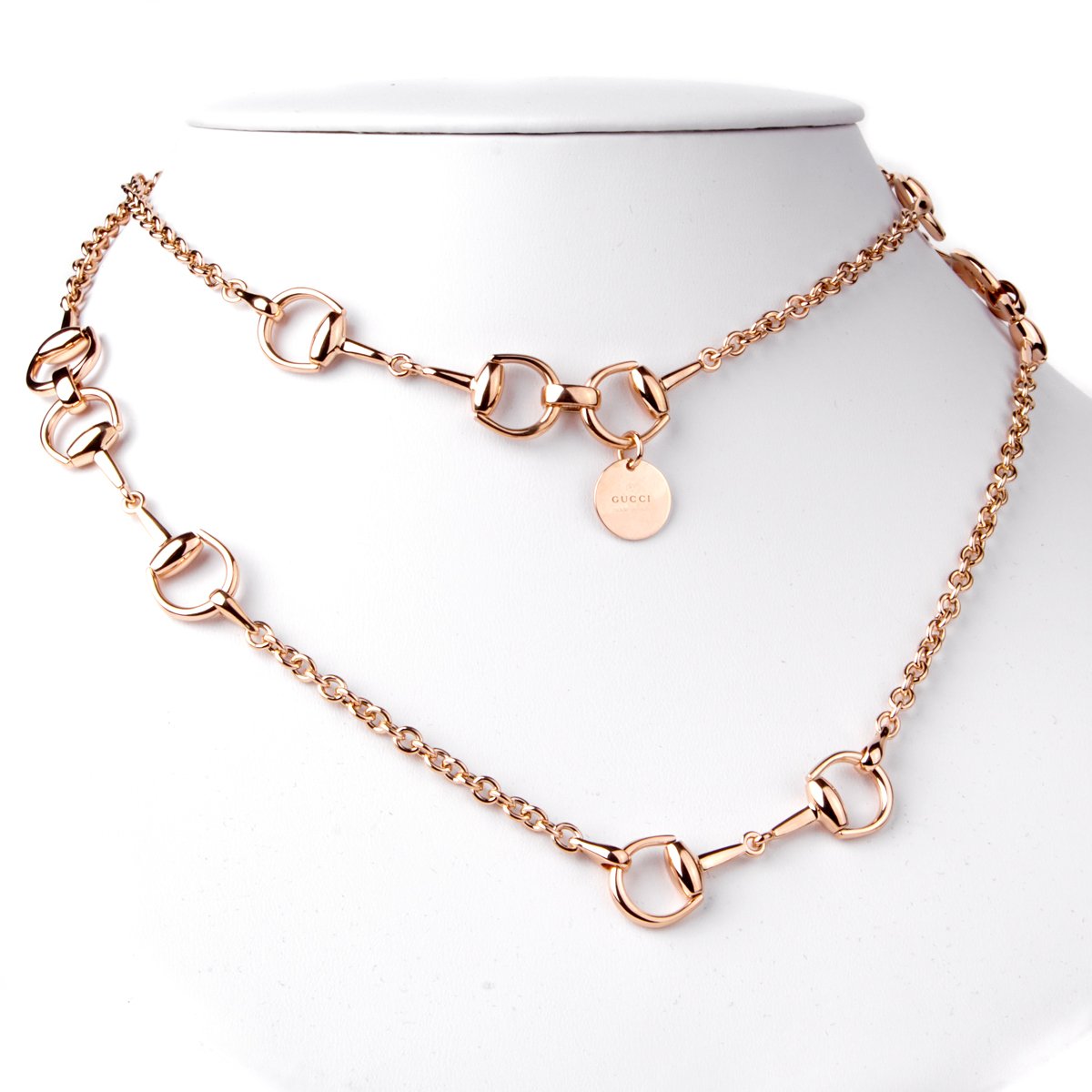 Gucci Horsebit Long Rose Gold Necklace