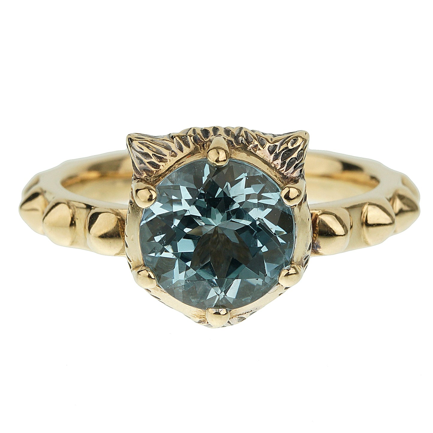 Gucci Le Marche Des Merveilles Topaz Diamond Yellow Gold Ring Sz 6