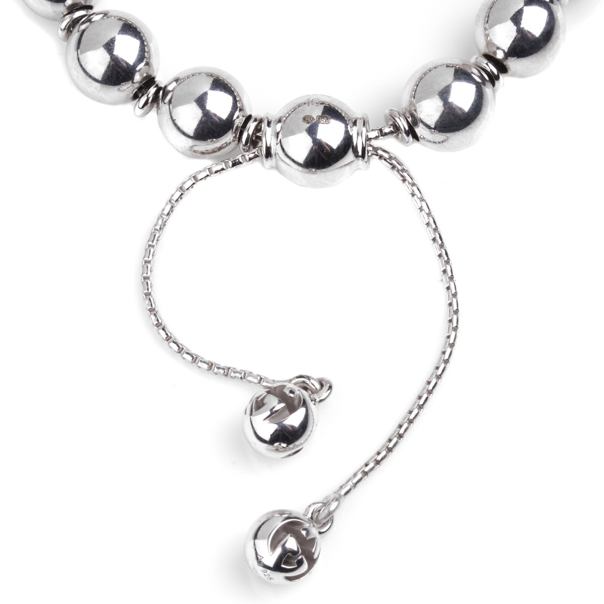 Gucci Silver Bead Bracelet 8"