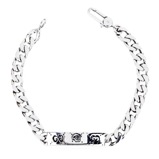 Gucci Skull Id Silver Cuban Bracelet