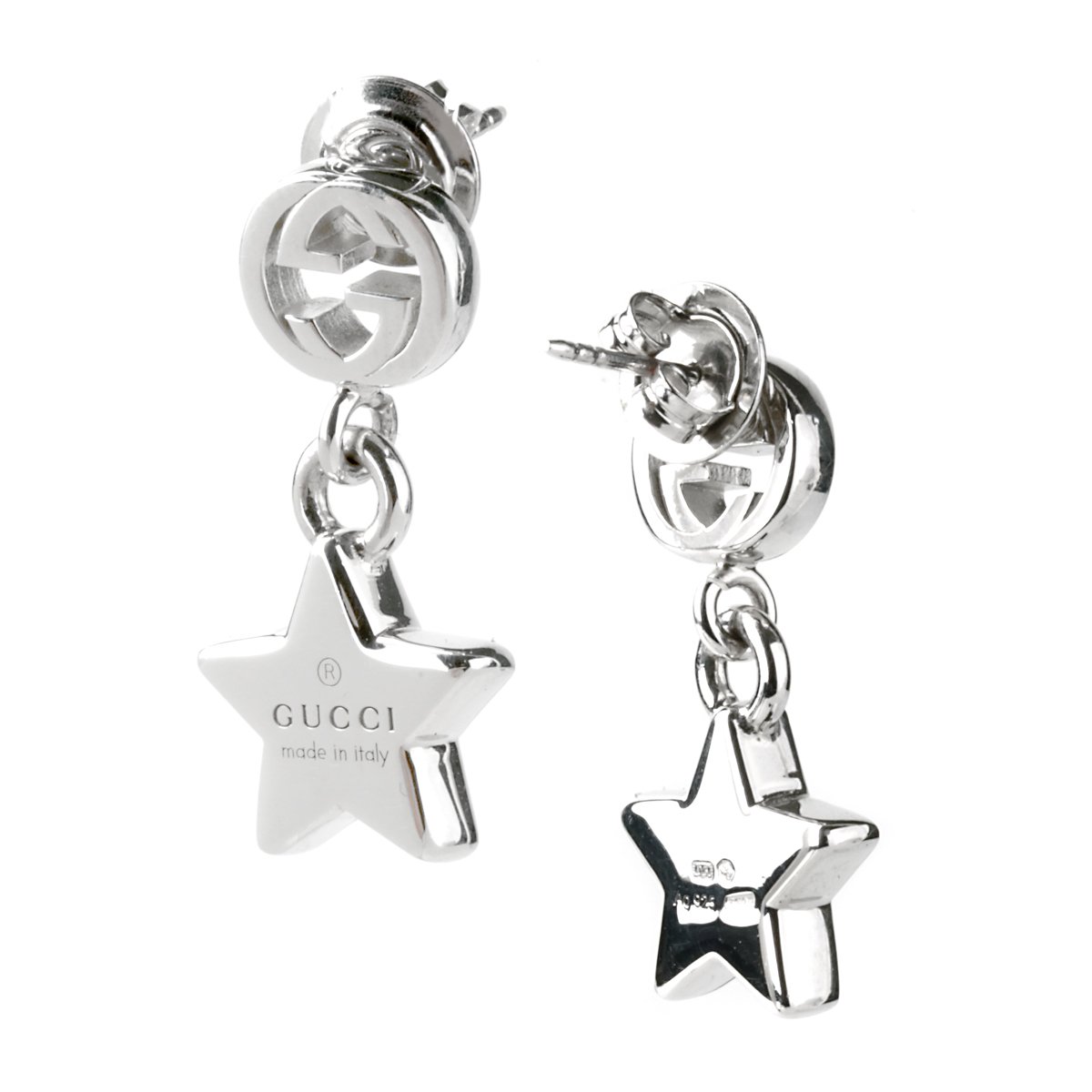 Gucci Star Double G Drop Earrings