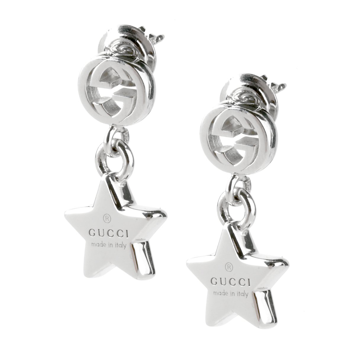 Gucci Star Double G Drop Earrings